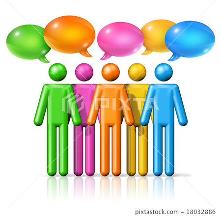 group of stick figures people with speech bubbles group of stick figures people with speech bubbles 18032886