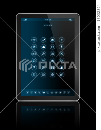 digital tablet with apps icons interface digital tablet with apps icons interface 18032894