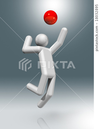 Volleyball 3D symbol, Olympic sports Volleyball 3D symbol, Olympic sports 18032895