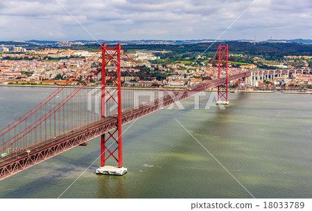 View on the 25 de Abril Bridge - Lisbon, Portugal View on the 25 de Abril Bridge - Lisbon, Portugal 18033789