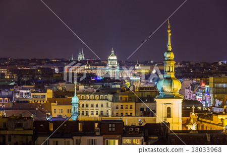 Night view from Prague town hall Night view from Prague town hall 18033968