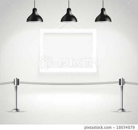 Photorealistic bright gallery with projectors Photorealistic bright gallery with projectors 18034879