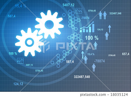 Abstract background with icons and sixes in center Abstract background with icons and sixes in center 18035124