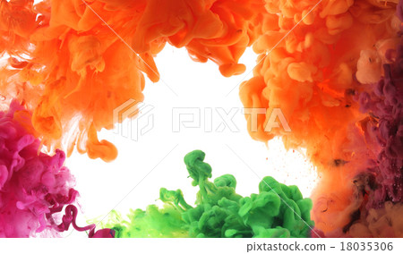 Acrylic colors and ink in water.  18035306