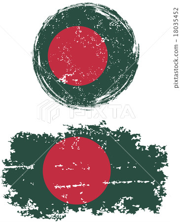 Bangladeshi round and square grunge flags. Vector Bangladeshi round and square grunge flags. Vector 18035452