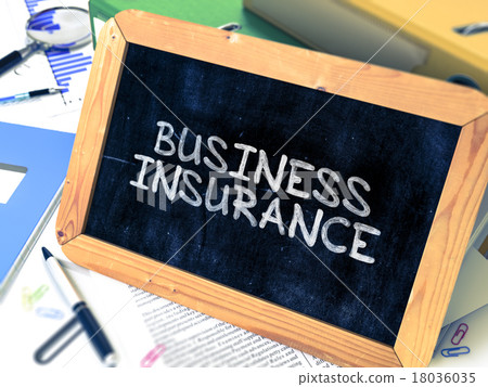 Business Insurance Handwritten on Chalkboard. 18036035