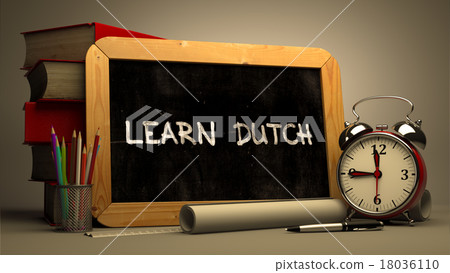 Learn Dutch Concept Hand Drawn on Chalkboard. 18036110