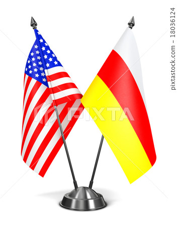 USA and South Ossetia - Miniature Flags. 18036124