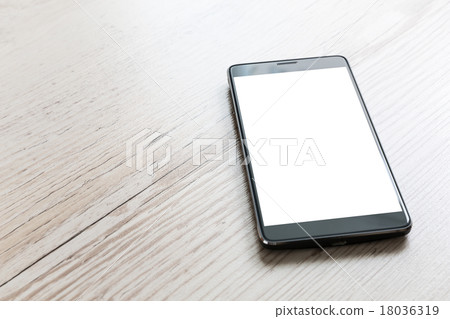 Black smart phone with isolated screen Black smart phone with isolated screen 18036319