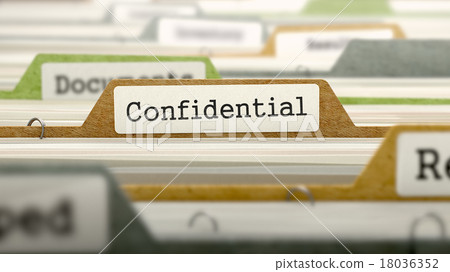 Confidential Concept. Folders in Catalog. 18036352