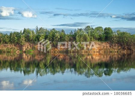 Lake in wood open-cast mine 18036685