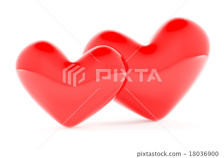 Two hearts leaning against each other 18036900