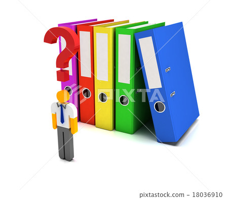 Confused worker with heavy workload 18036910