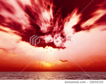 Wind and clouds with the sea 18038193