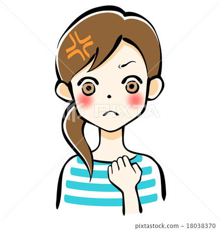 Angry woman hand-drawn wind Angry woman hand-drawn wind 18038370