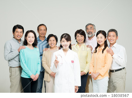 Stock Photo: middle and old aged, married couples, husband and wife