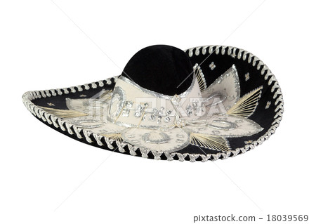Black Mexican Hat isolated on white Black Mexican Hat isolated on white 18039569