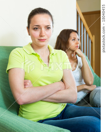 Two young girls having quarrel Two young girls having quarrel 18040455