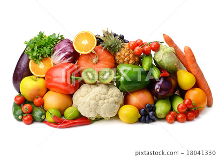 fruit and vegetable isolated on white background fruit and vegetable isolated on white background 18041330
