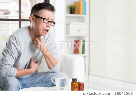 Mature Asian man throat pain 18041508