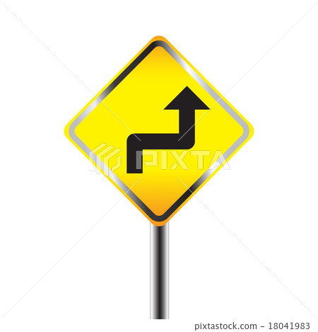Caution Sign road on Isolated background 18041983
