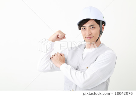 Strong young construction worker Strong young construction worker 18042076