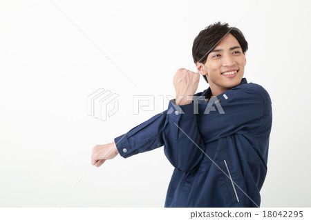 Young building workers to stretch 18042295