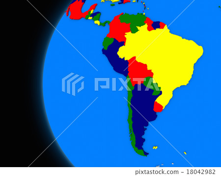 south american continent on political Earth 18042982