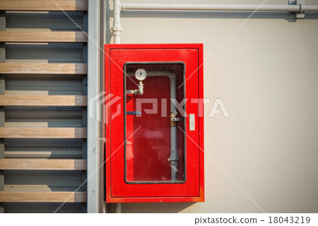 sprinkler red control box on wall 18043219