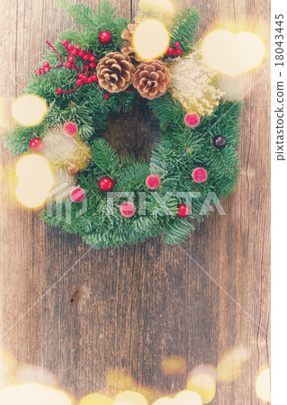christmas wreath with cones 18043445