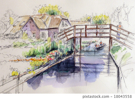 Sketch of the park's pleasure boat 18043558