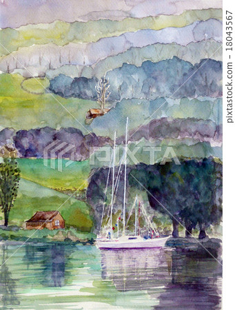 Sketch of Coniston in Lake District, England 18043567