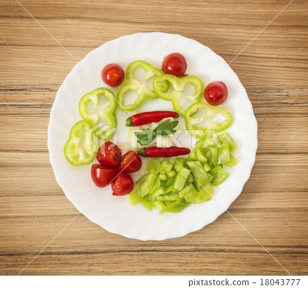 Chilli peppers, cherry tomatoes, paprika, onion and celery leave 18043777