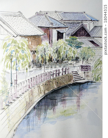Sketch of Sawara Chiba prefecture 18044315