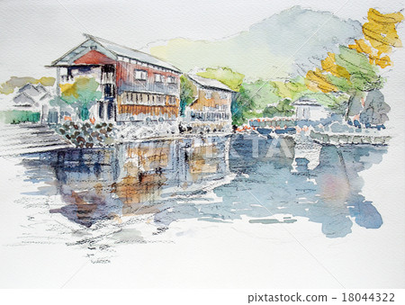 Hand-drawn sketch depicting Omihachiman 18044322