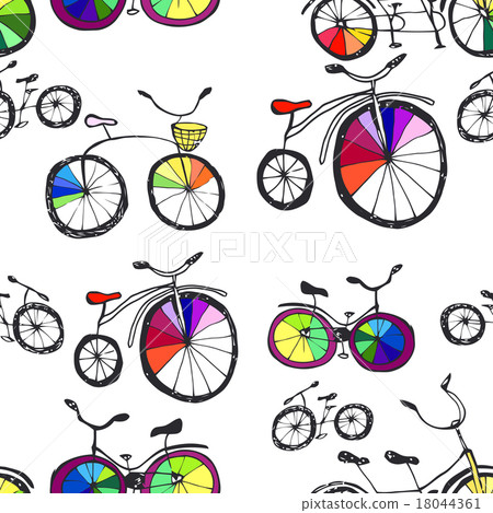 Cute doodle bicycles 18044361