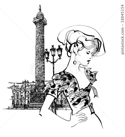 Fashion model woman in Paris 18045154