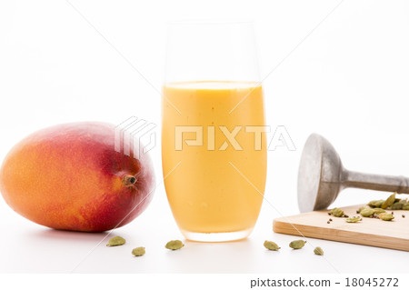 One Glass Of Mango Lassi And A Whole Fruit 18045272