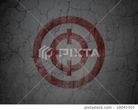 Finance concept: Target on grunge wall background 18045305