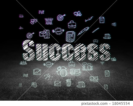 Business concept: Success in grunge dark room Business concept: Success in grunge dark room 18045554