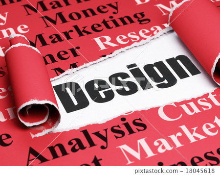 Marketing concept: black text Design under the 18045618