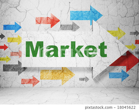Marketing concept: arrow with Market on grunge 18045622