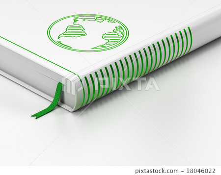Education concept: closed book, Globe on white 18046022