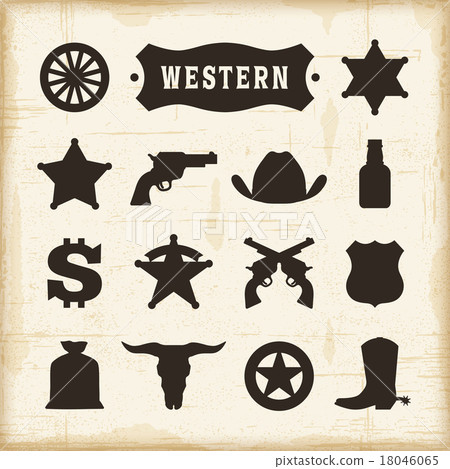 Vintage Western Icons Set 18046065