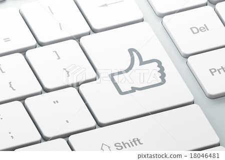 Social media concept: Thumb Up on computer 18046481