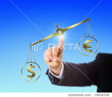 Dollar Outweighing The Euro On A Golden Scale 18046540