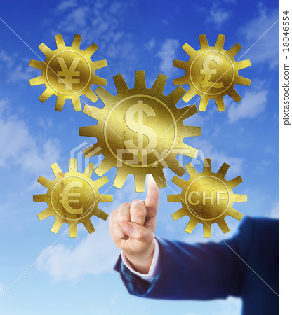Yen or Yuan, Euro, Pound, Swiss Franc And Dollar 18046554