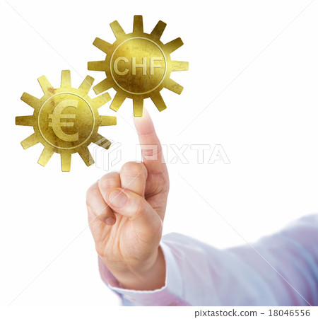 Swiss Franc And Euro Interlocking As Golden Cogs 18046556