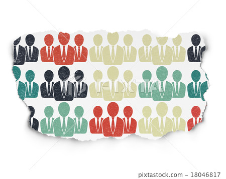 Law concept: Business People icons on Torn Paper 18046817
