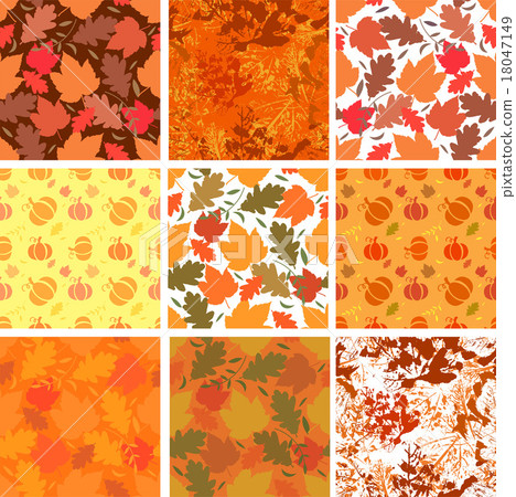 Set of seamless autmn backgrounds Set of seamless autmn backgrounds 18047149
